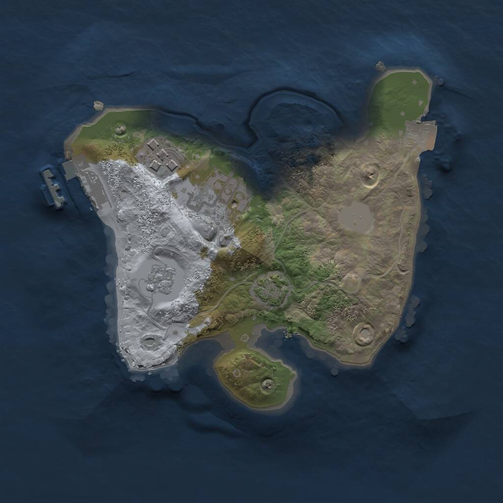 Rust Map: Procedural Map, Size: 2000, Seed: 13102025, 6 Monuments