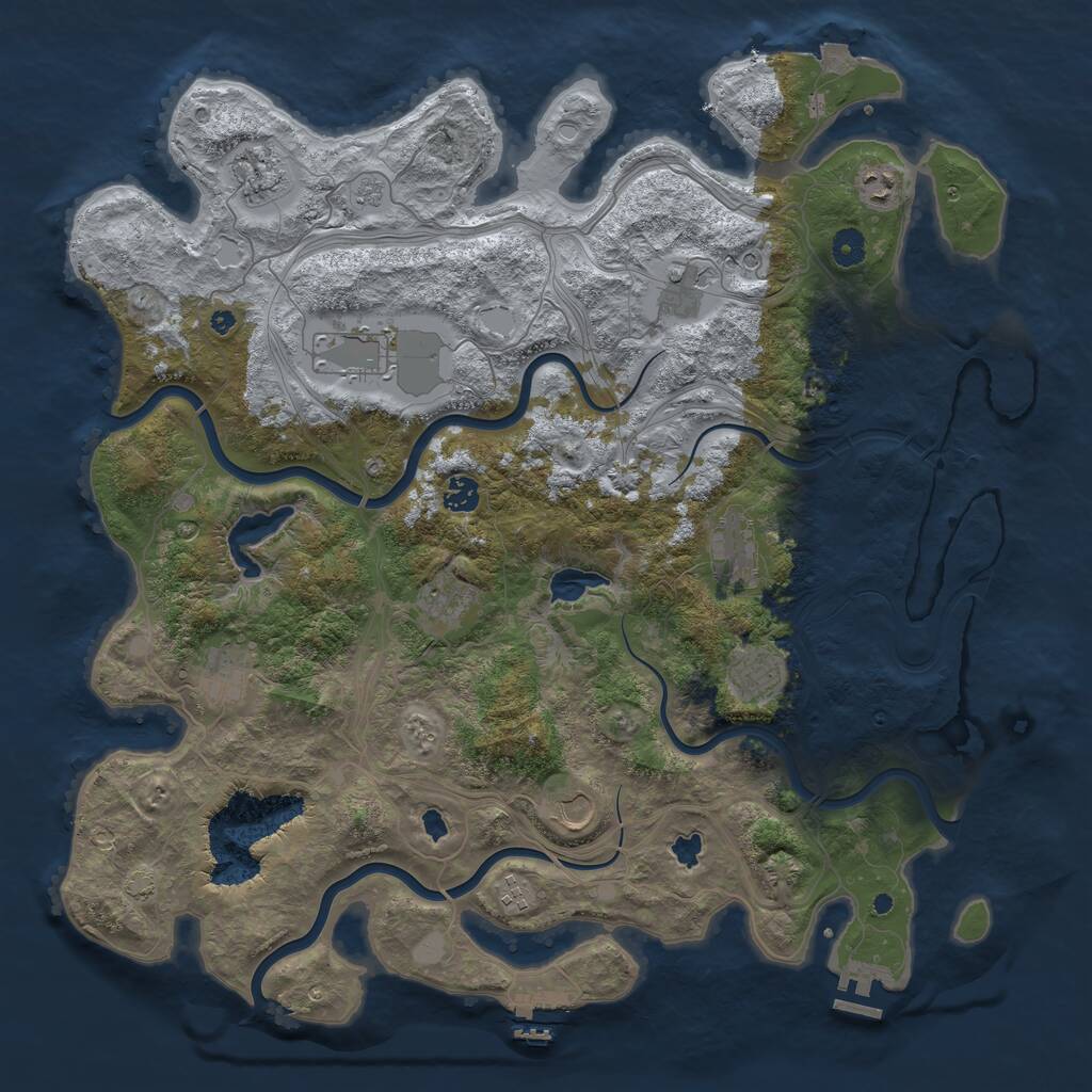 Rust Map: Procedural Map, Size: 4500, Seed: 352364111, 17 Monuments