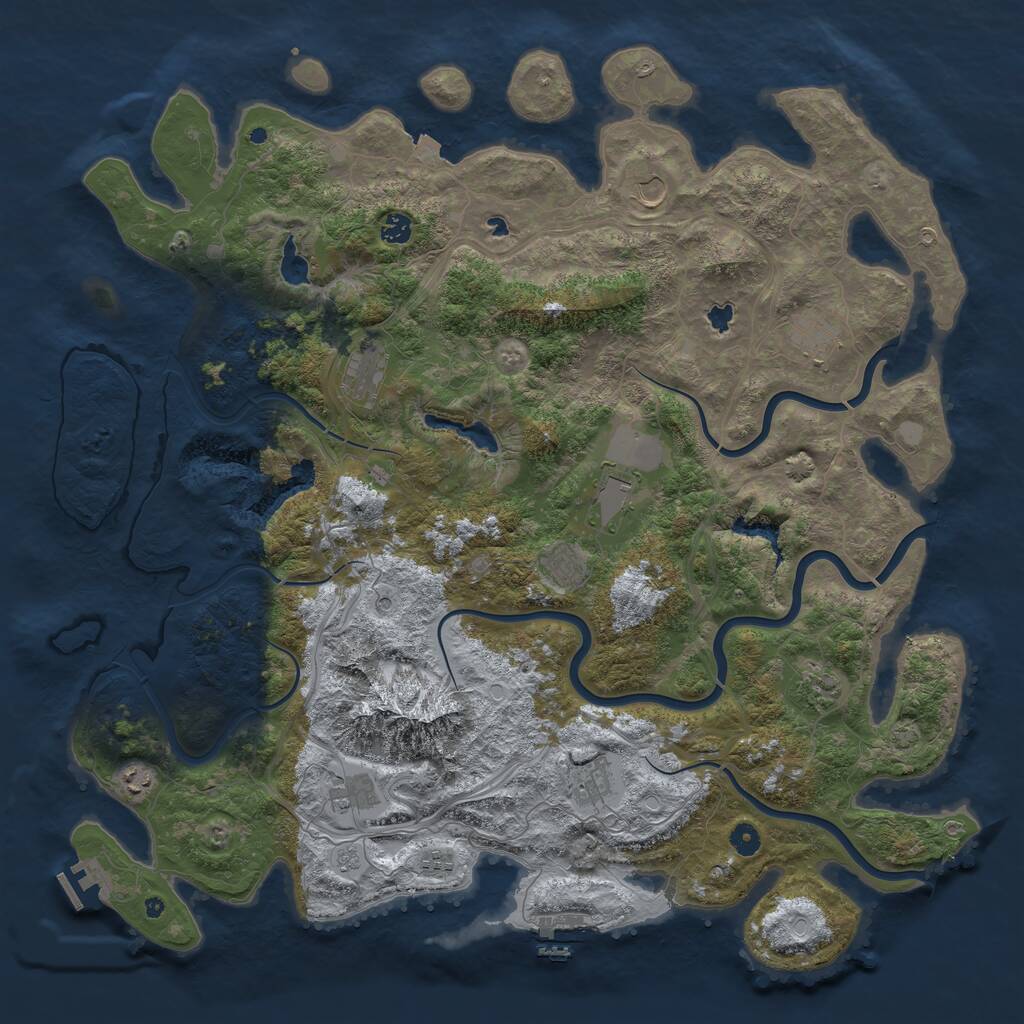 Rust Map: Procedural Map, Size: 5000, Seed: 364045316, 17 Monuments