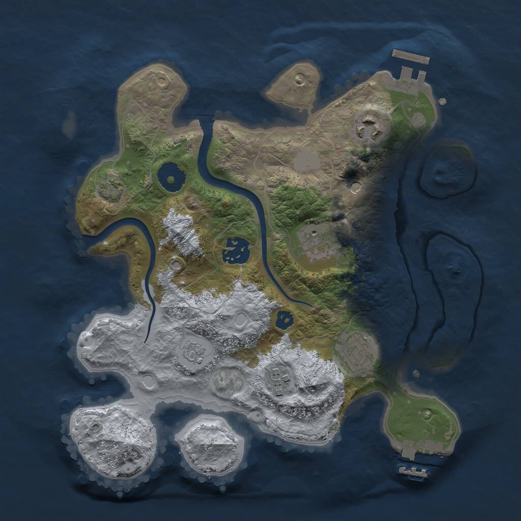 Rust Map: Procedural Map, Size: 2800, Seed: 1107403757, 11 Monuments