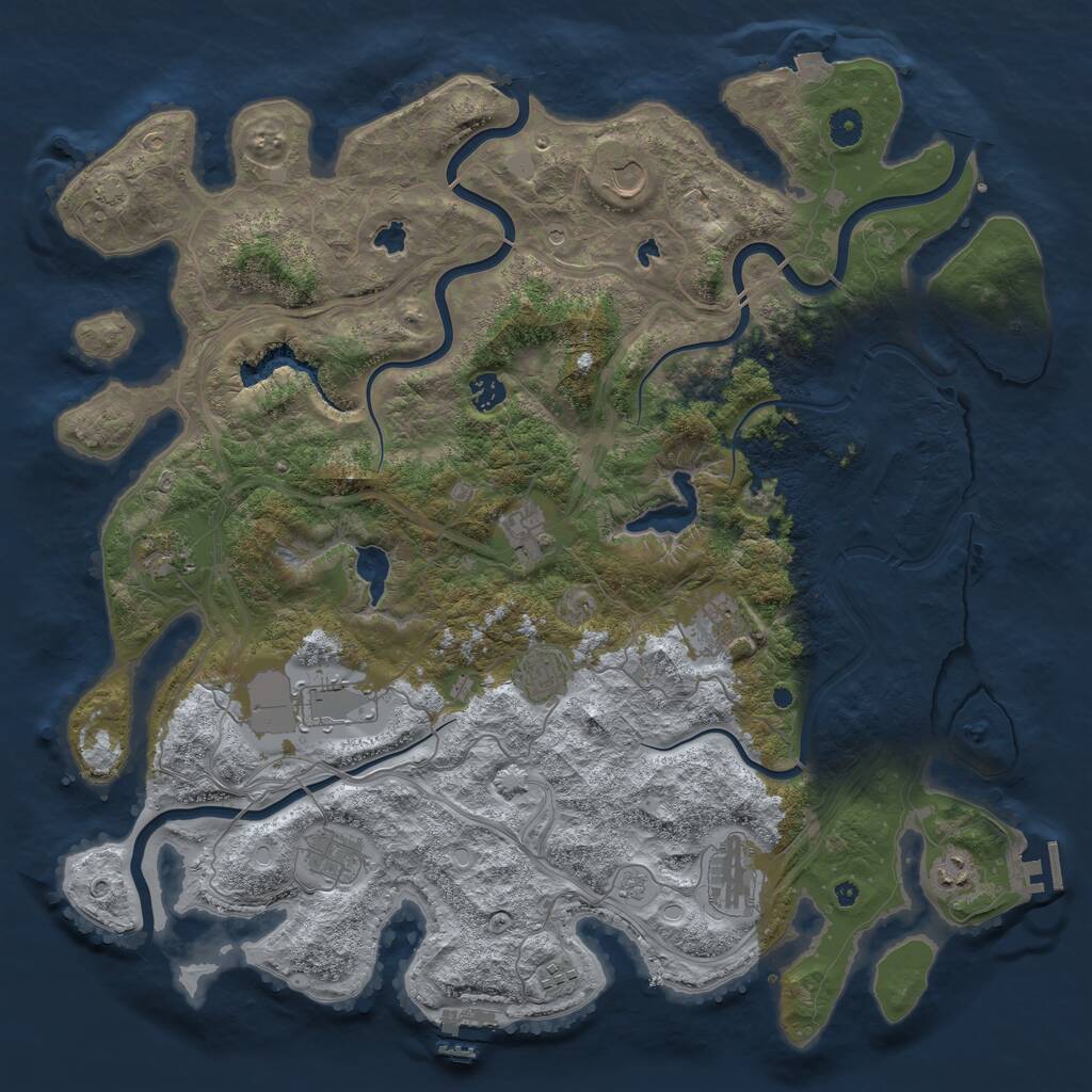 Rust Map: Procedural Map, Size: 4500, Seed: 1501926917, 17 Monuments