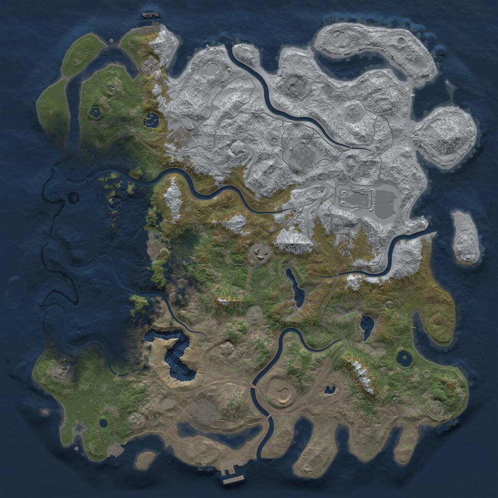 Rust Map: Procedural Map, Size: 4800, Seed: 1140725838, 16 Monuments