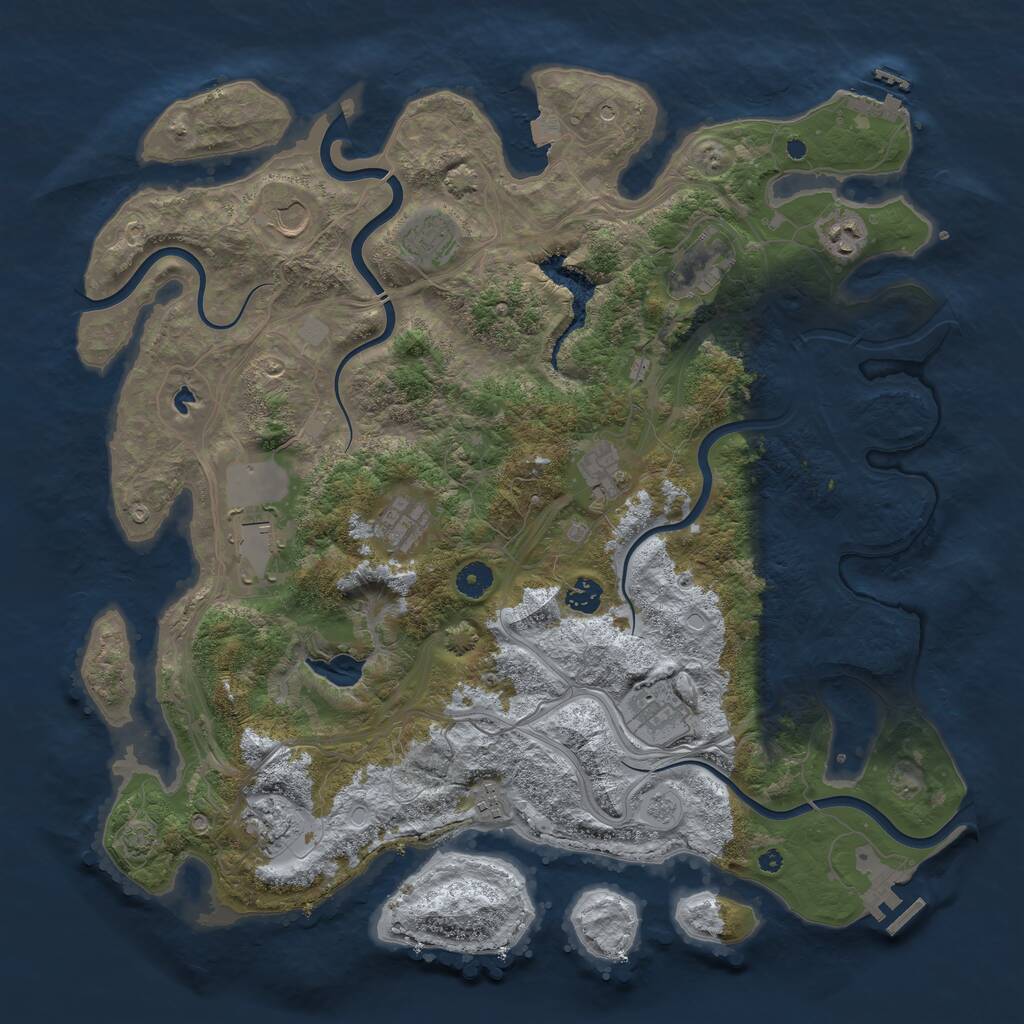Rust Map: Procedural Map, Size: 4350, Seed: 1153980438, 17 Monuments