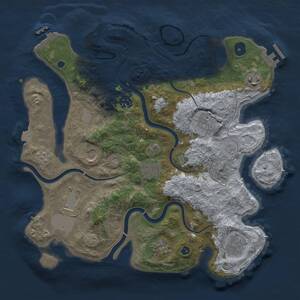Thumbnail Rust Map: Procedural Map, Size: 3500, Seed: 59714, 15 Monuments