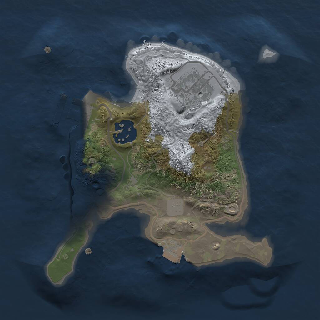 Rust Map: Procedural Map, Size: 2000, Seed: 3212011, 4 Monuments