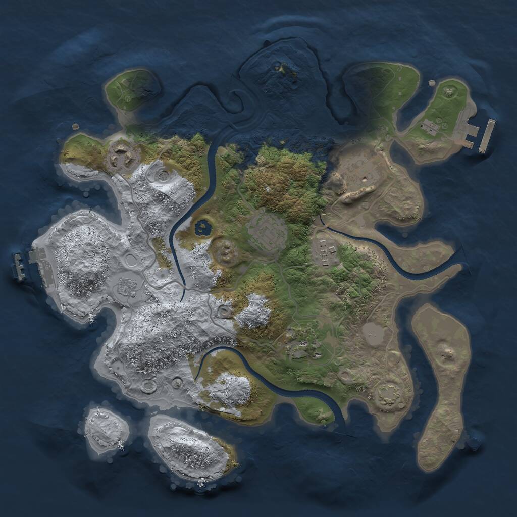 Rust Map: Procedural Map, Size: 3000, Seed: 887496359, 11 Monuments