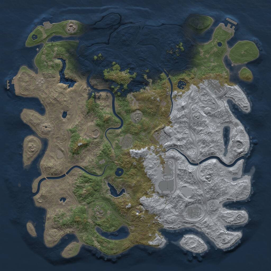 Rust Map: Procedural Map, Size: 4750, Seed: 172900568, 16 Monuments