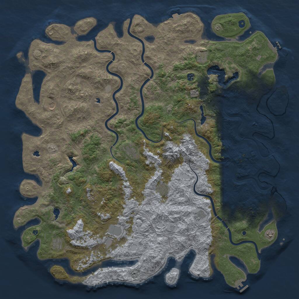 Rust Map: Procedural Map, Size: 6000, Seed: 1465382, 17 Monuments
