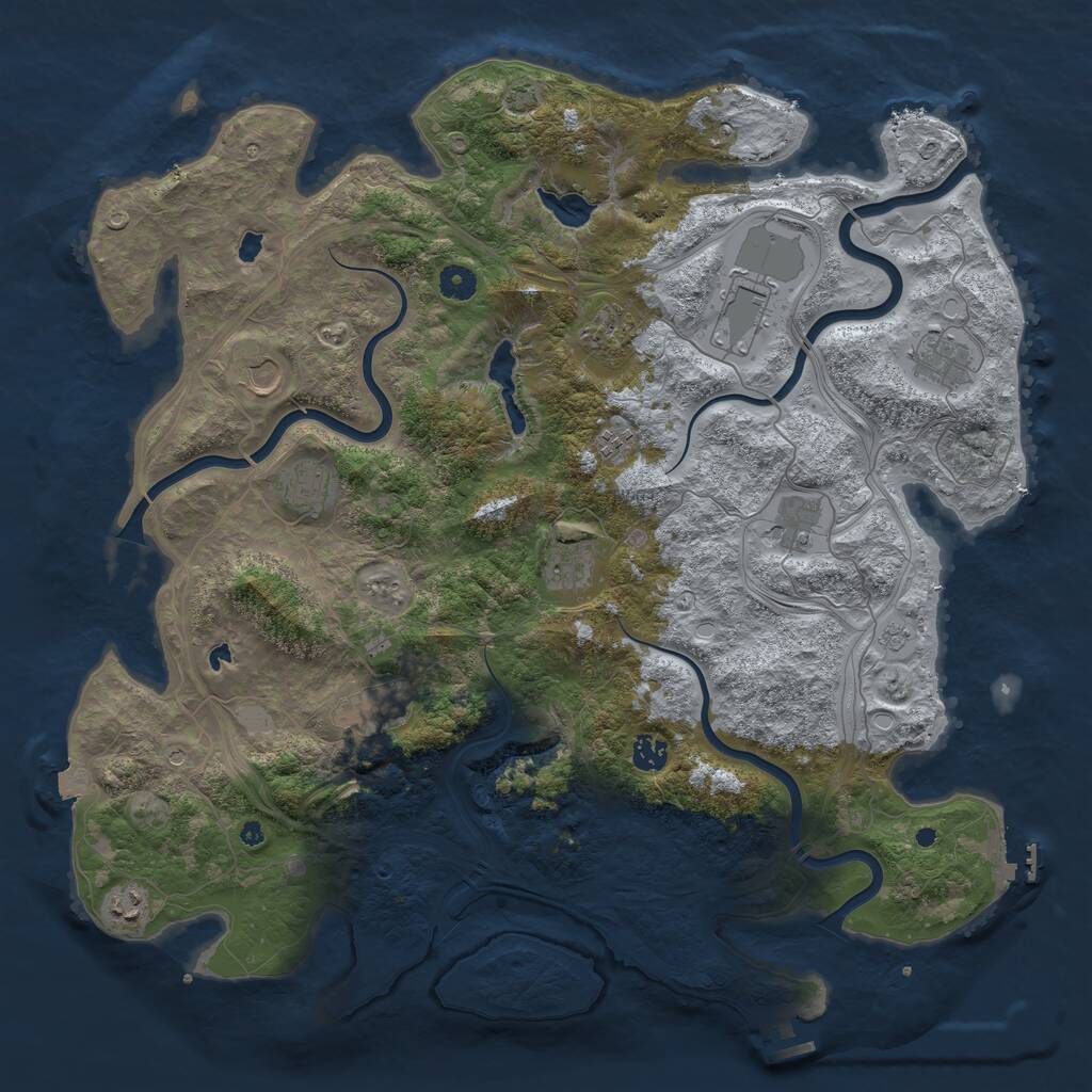 Rust Map: Procedural Map, Size: 4500, Seed: 474575197, 17 Monuments