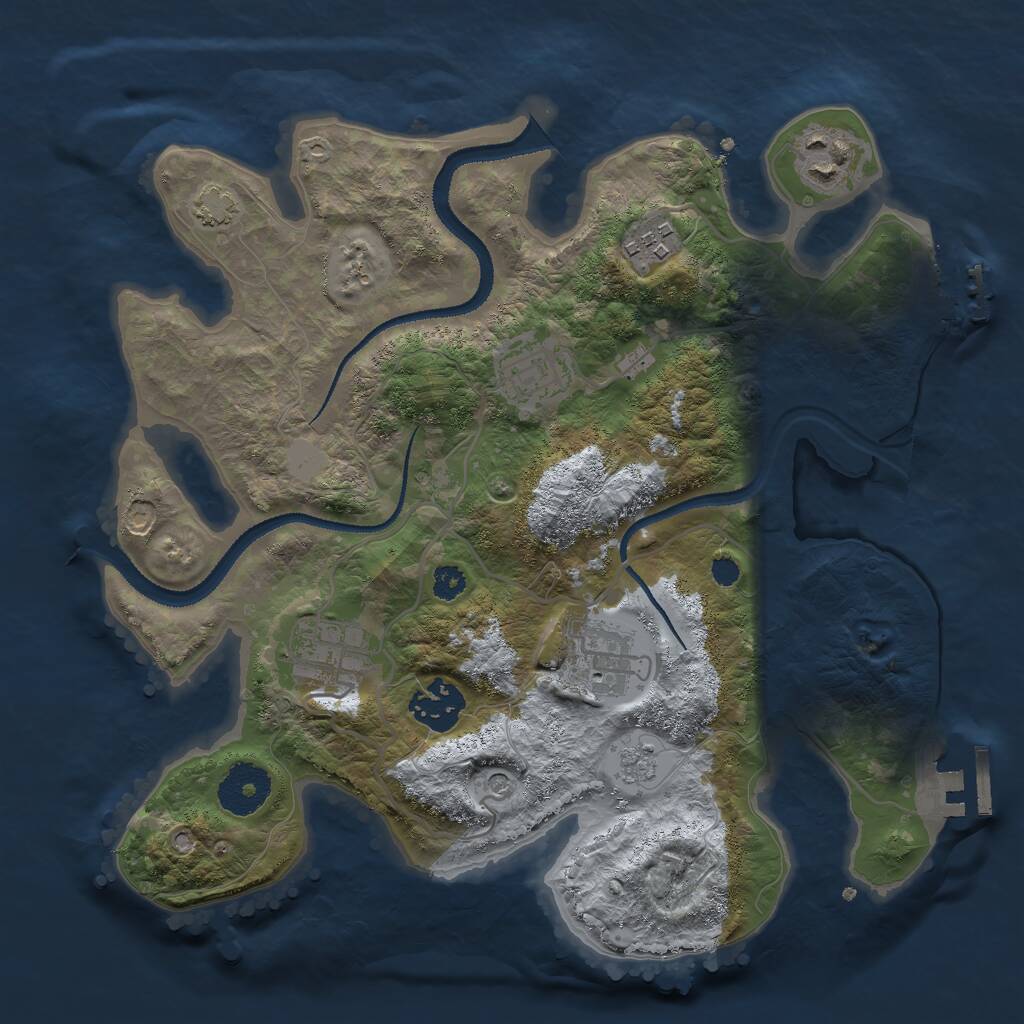 Rust Map: Procedural Map, Size: 3000, Seed: 924948510, 12 Monuments