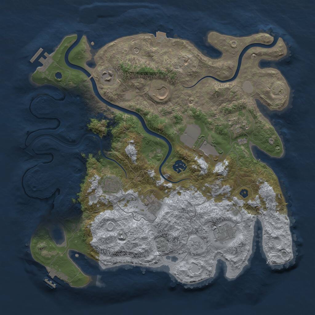 Rust Map: Procedural Map, Size: 3700, Seed: 292848869, 15 Monuments