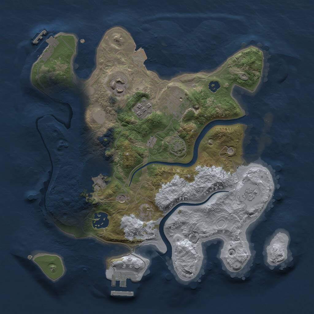 Rust Map: Procedural Map, Size: 2800, Seed: 1493882116, 11 Monuments