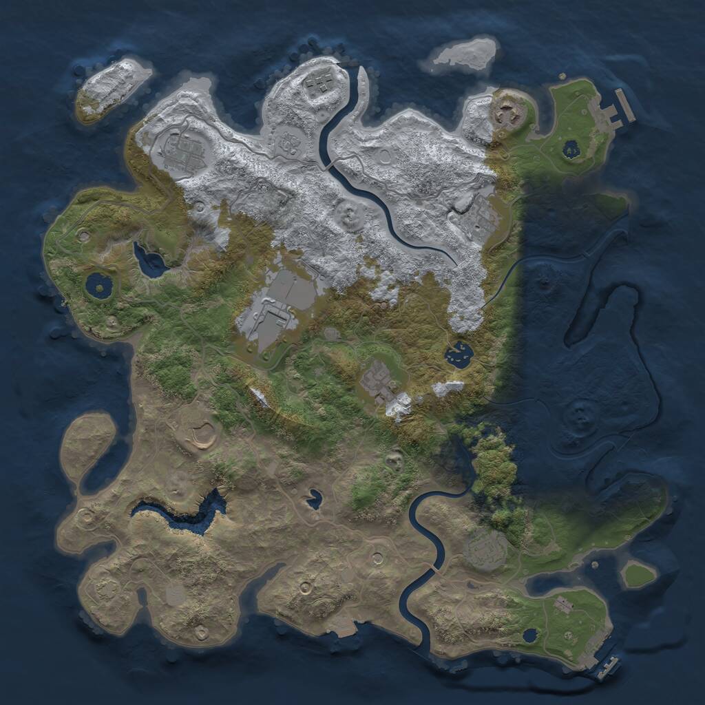 Rust Map: Procedural Map, Size: 4000, Seed: 1882, 15 Monuments