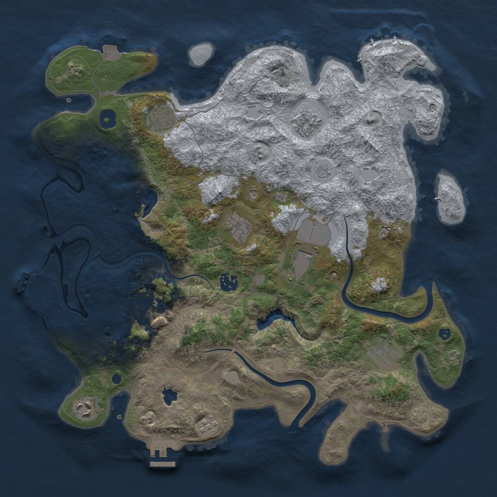 Rust Map: Procedural Map, Size: 4000, Seed: 1157, 15 Monuments