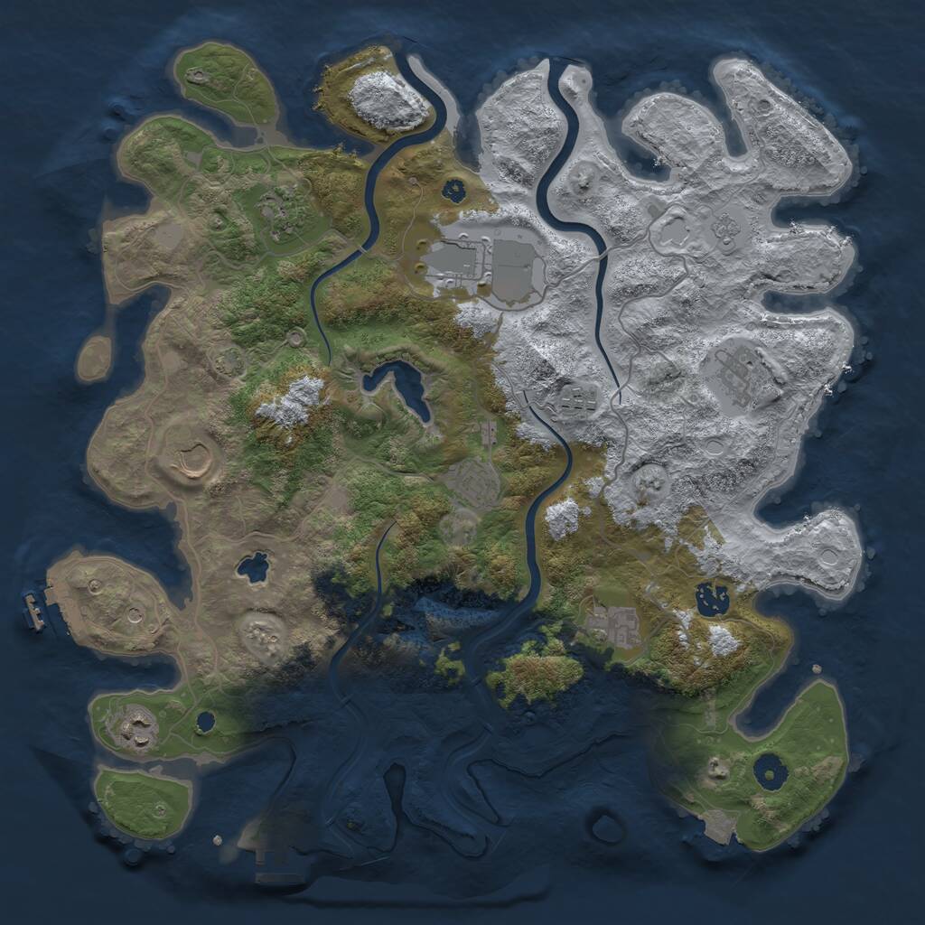 Rust Map: Procedural Map, Size: 4000, Seed: 3601, 15 Monuments