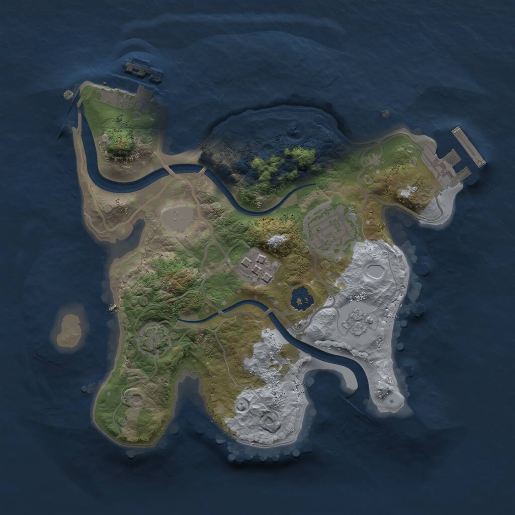 Rust Map: Procedural Map, Size: 2250, Seed: 99999, 7 Monuments