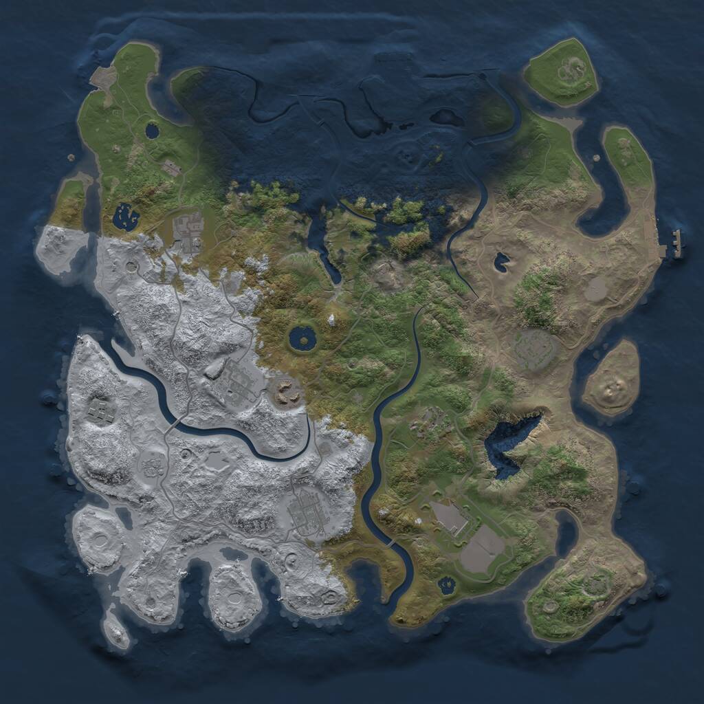 Rust Map: Procedural Map, Size: 4000, Seed: 850229730, 15 Monuments