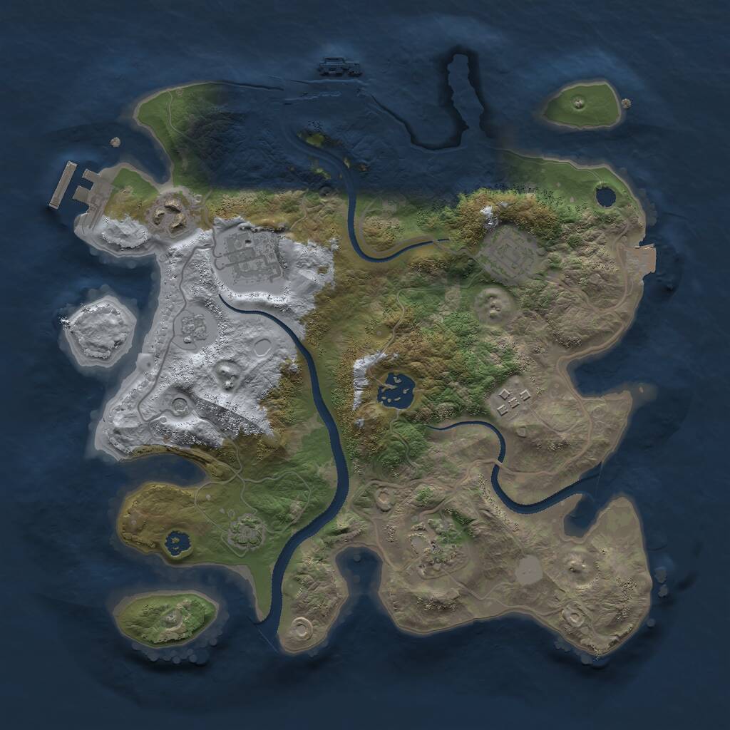 Rust Map: Procedural Map, Size: 3000, Seed: 448684022, 12 Monuments