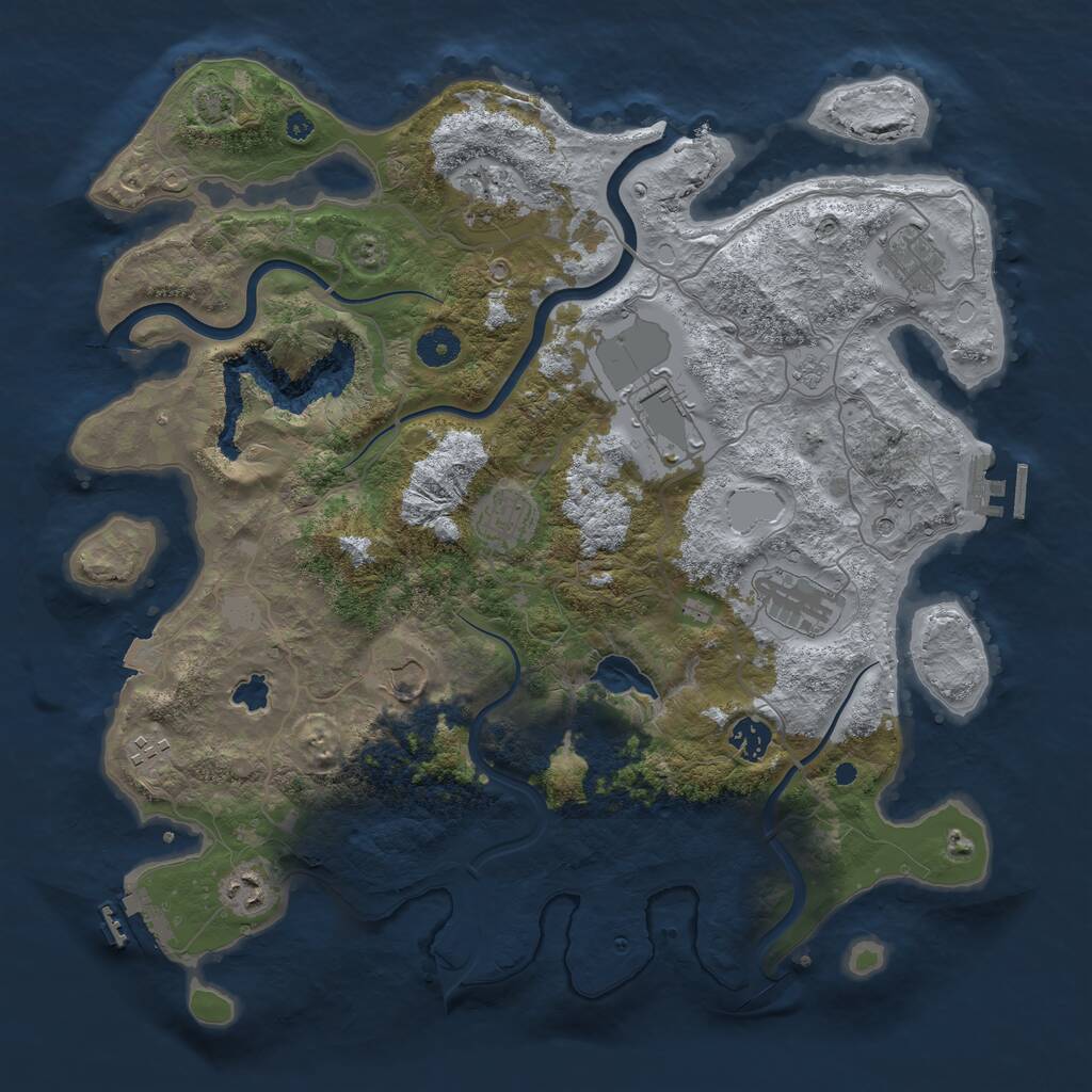 Rust Map: Procedural Map, Size: 4000, Seed: 922547479, 15 Monuments