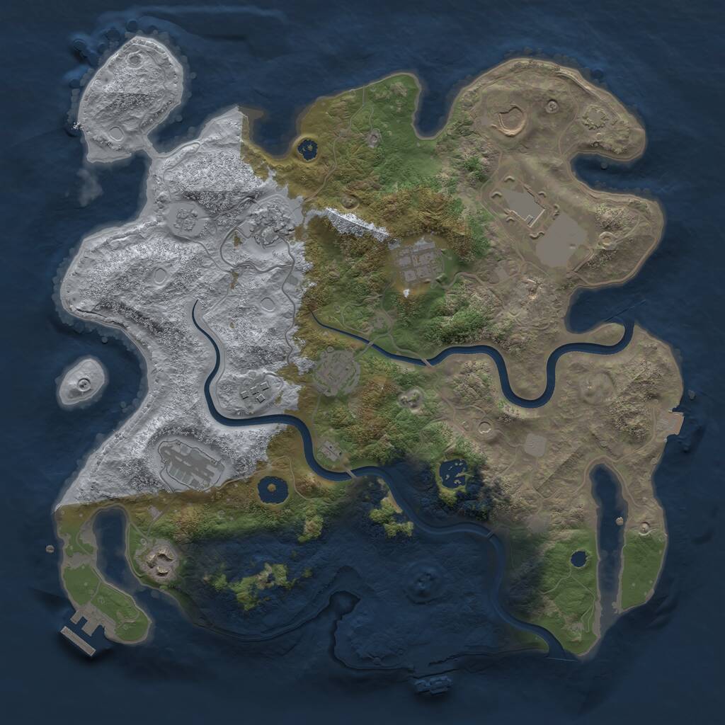 Rust Map: Procedural Map, Size: 3700, Seed: 46411808, 15 Monuments