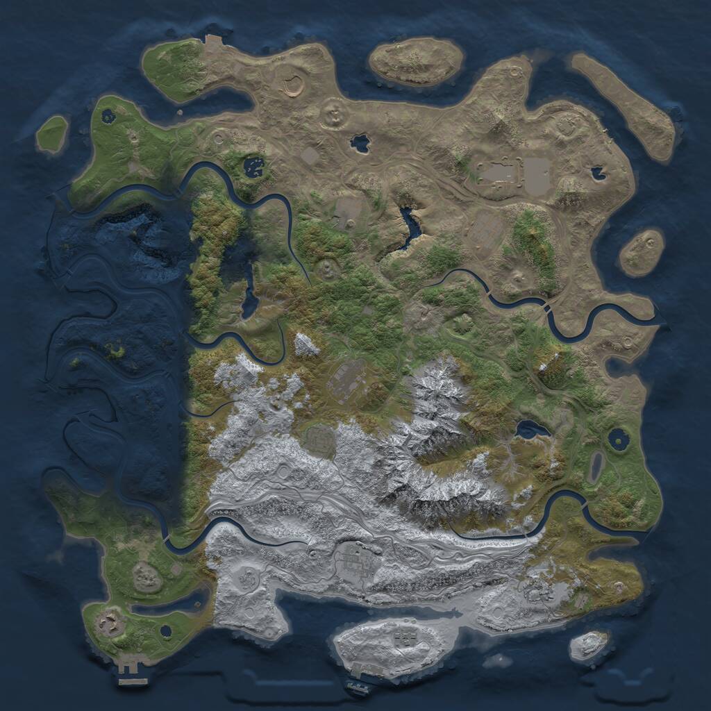 Rust Map: Procedural Map, Size: 5000, Seed: 615531984, 17 Monuments