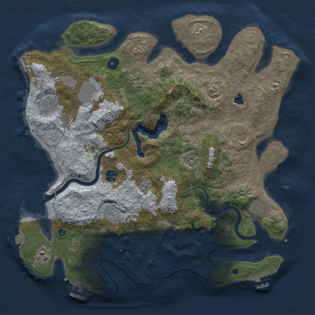 Rust Map: Procedural Map, Size: 4000, Seed: 2389, 15 Monuments