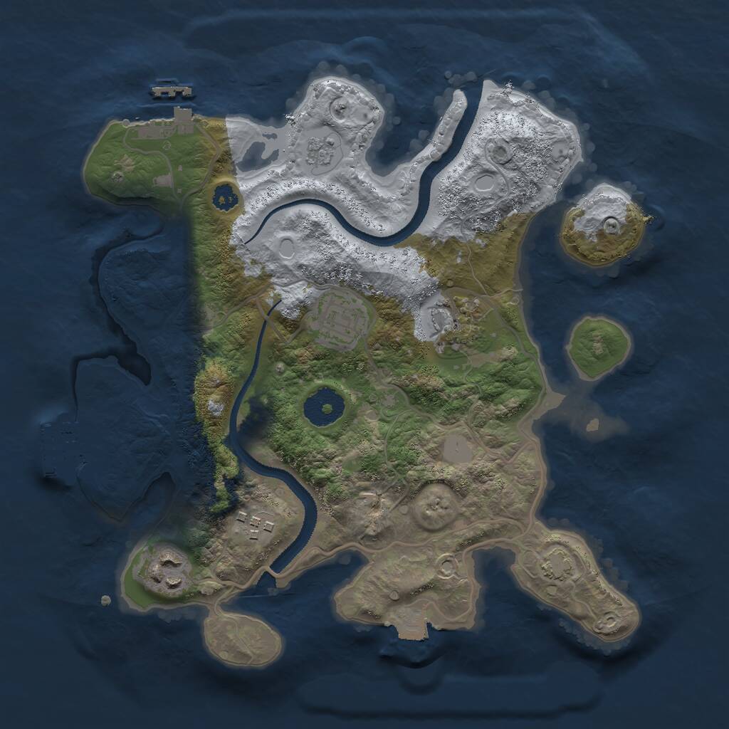 Rust Map: Procedural Map, Size: 2850, Seed: 711655505, 9 Monuments