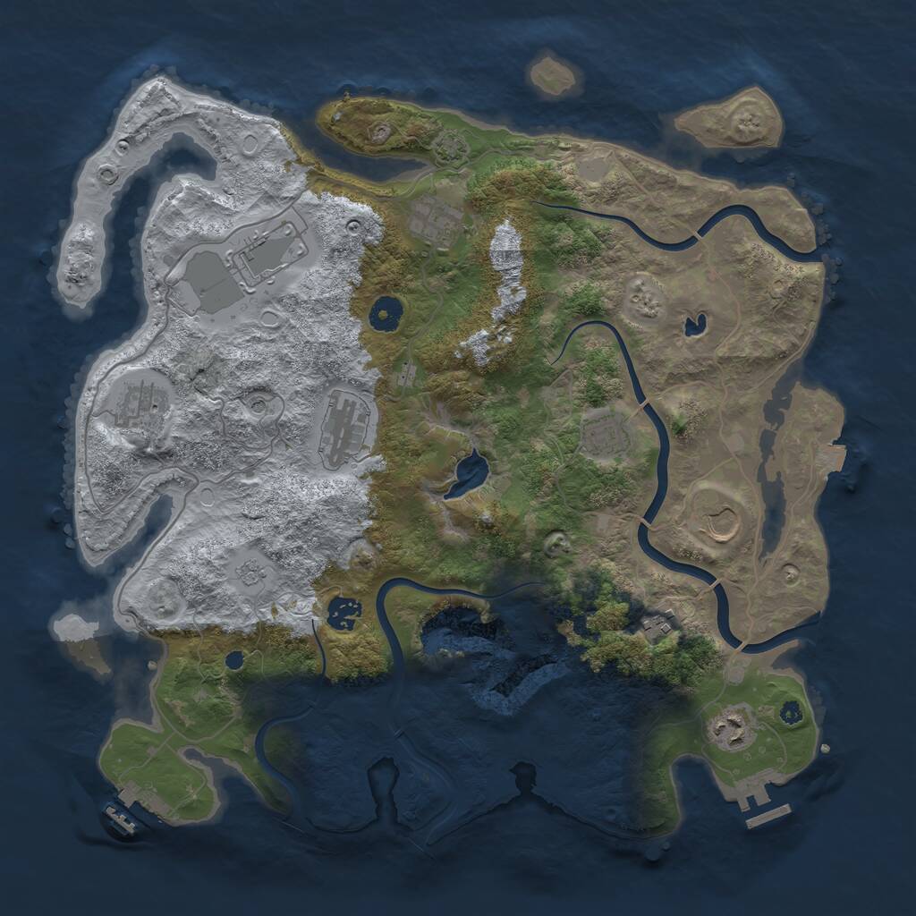 Rust Map: Procedural Map, Size: 4000, Seed: 2235, 15 Monuments
