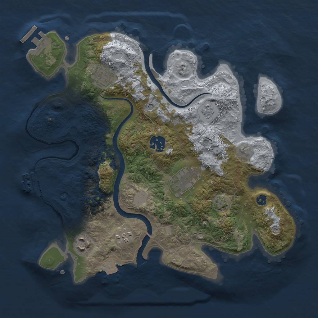 Rust Map: Procedural Map, Size: 3000, Seed: 1816606931, 11 Monuments