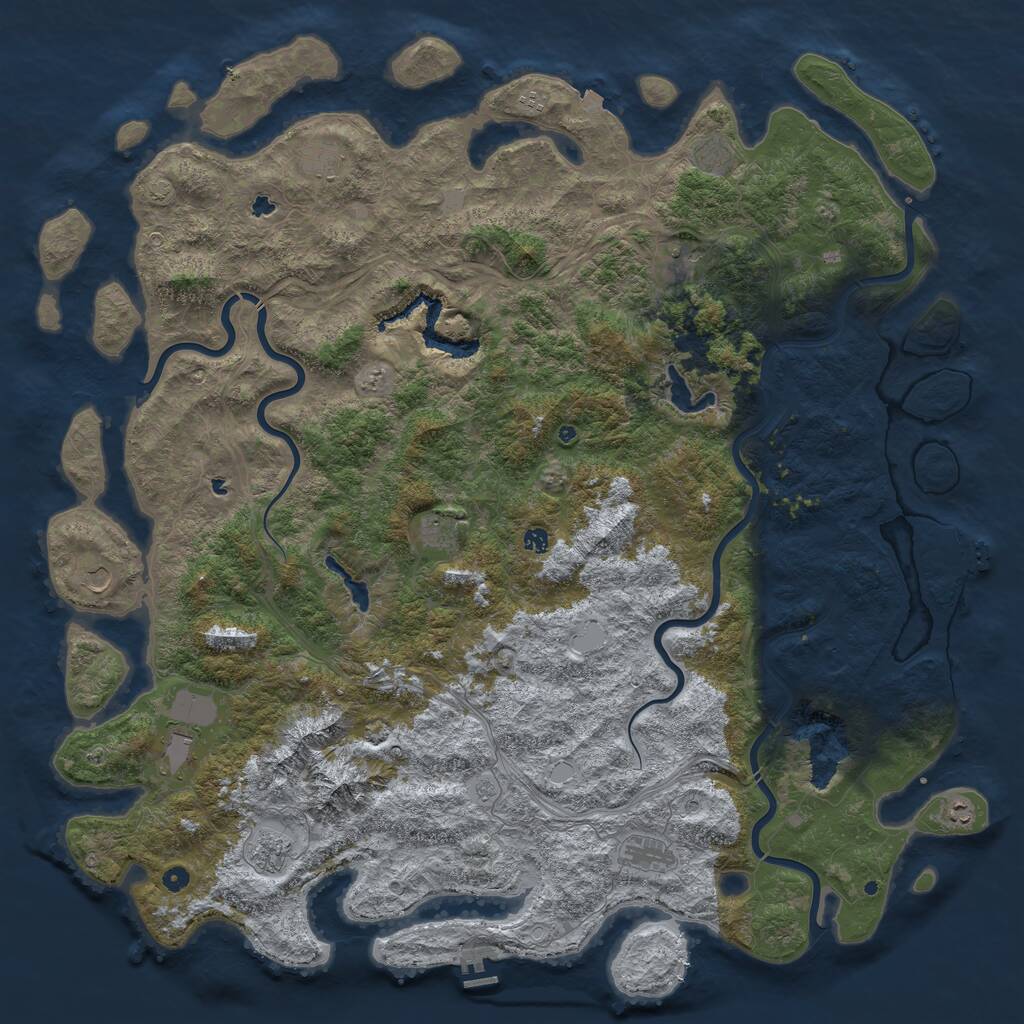 Rust Map: Procedural Map, Size: 6000, Seed: 835322024, 17 Monuments