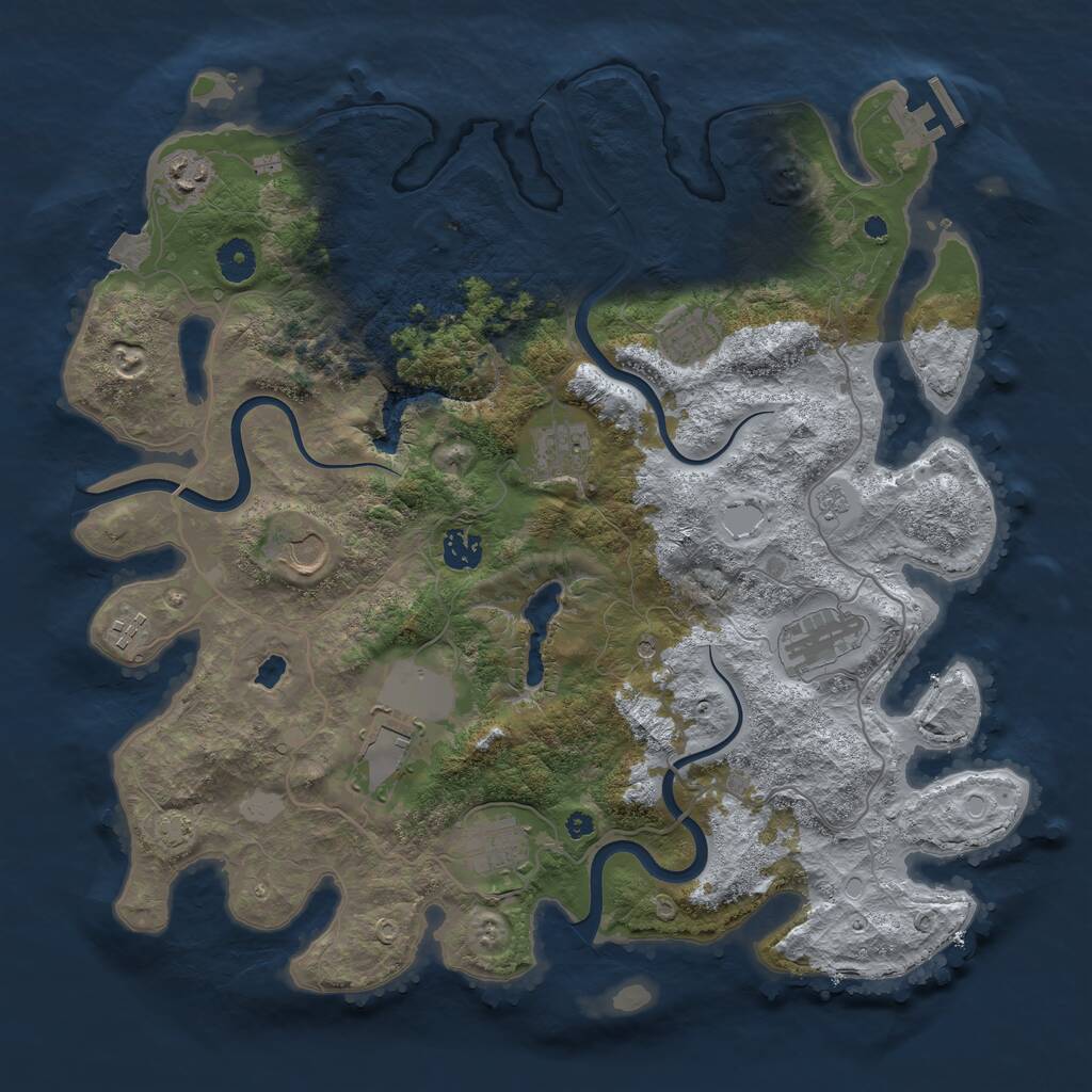 Rust Map: Procedural Map, Size: 4000, Seed: 2020525773, 14 Monuments