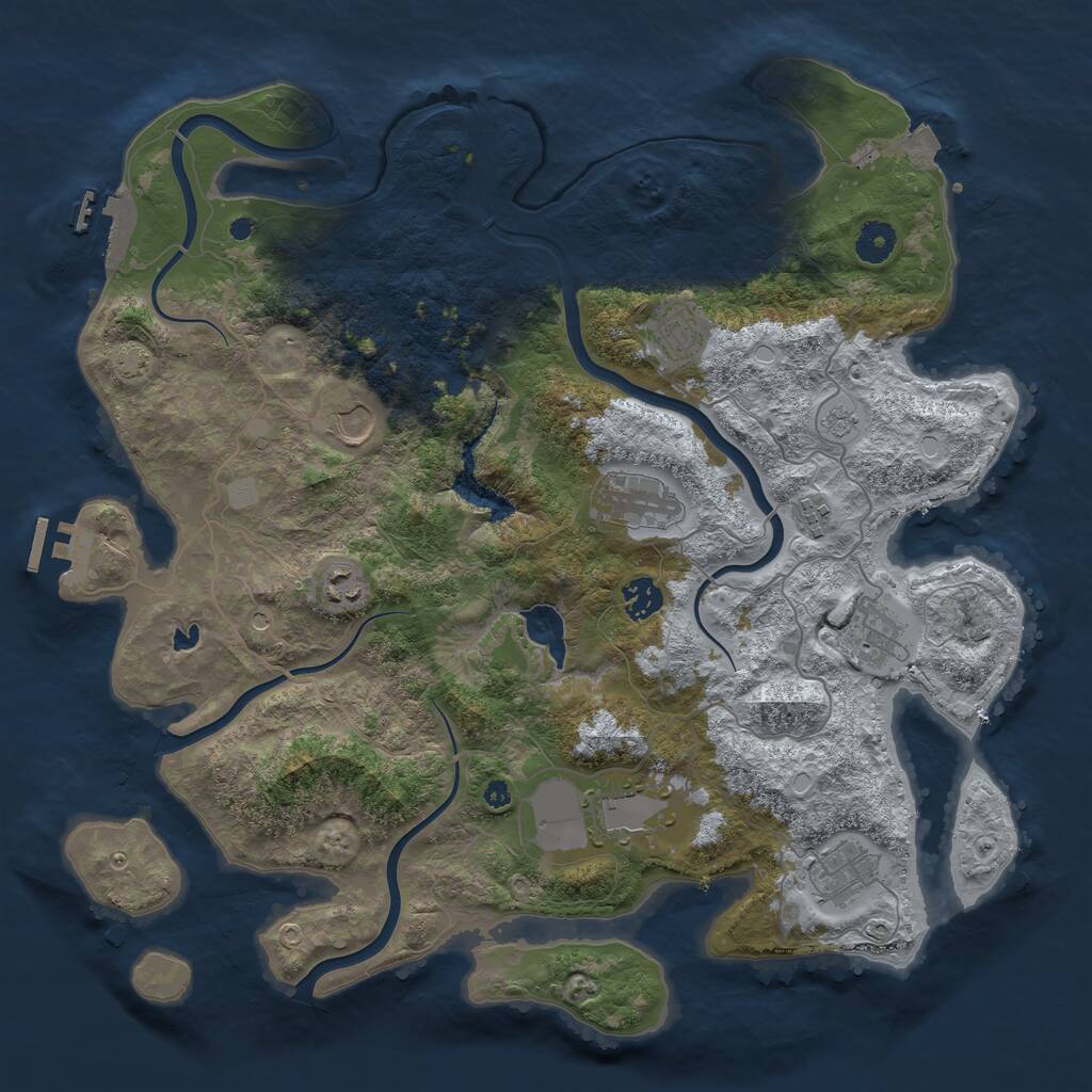 Rust Map: Procedural Map, Size: 4000, Seed: 1232885137, 15 Monuments