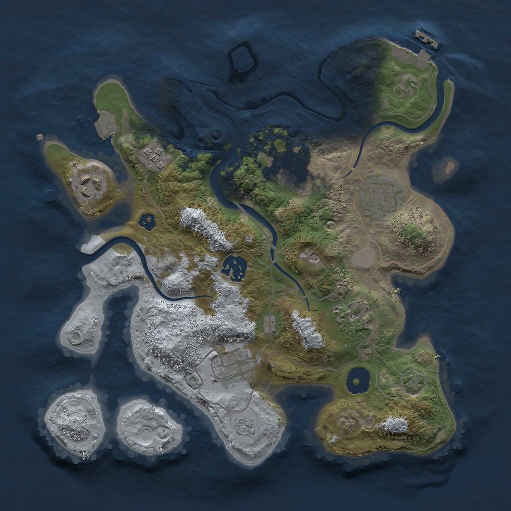 Rust Map: Procedural Map, Size: 3000, Seed: 169742635, 12 Monuments