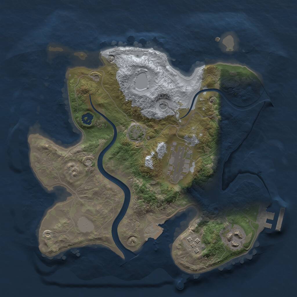 Rust Map: Procedural Map, Size: 2500, Seed: 1618, 7 Monuments