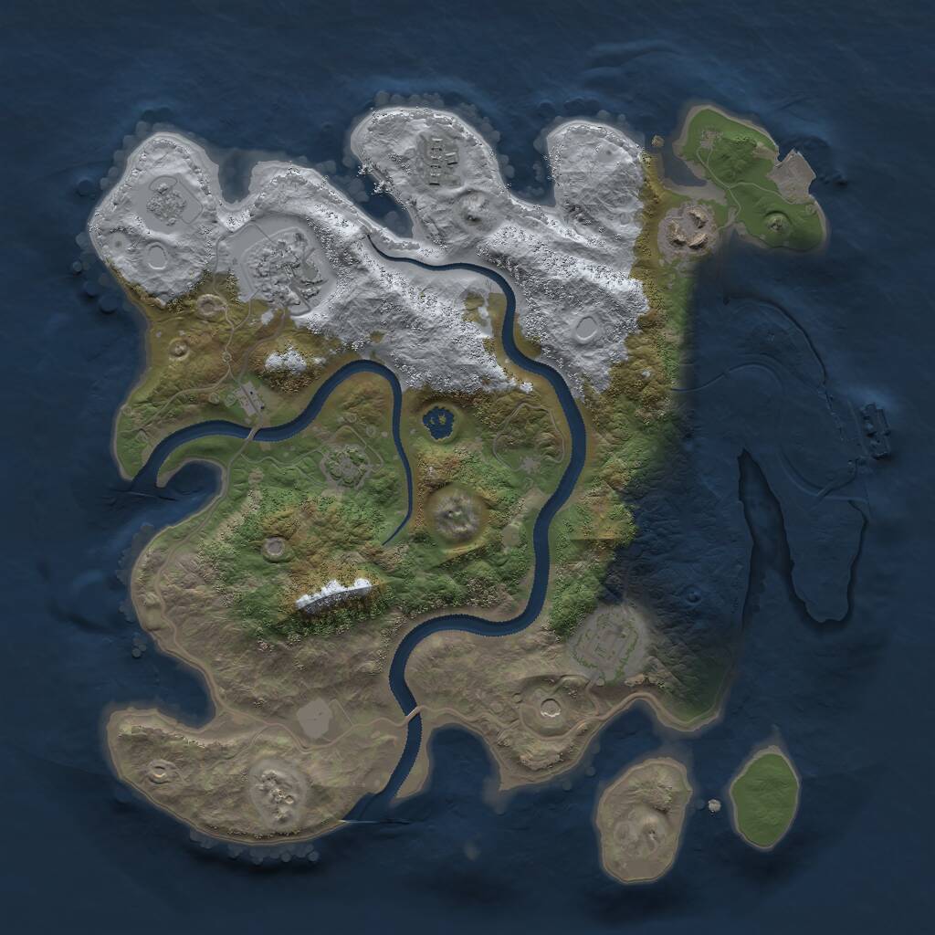 Rust Map: Procedural Map, Size: 3000, Seed: 1114114251, 9 Monuments