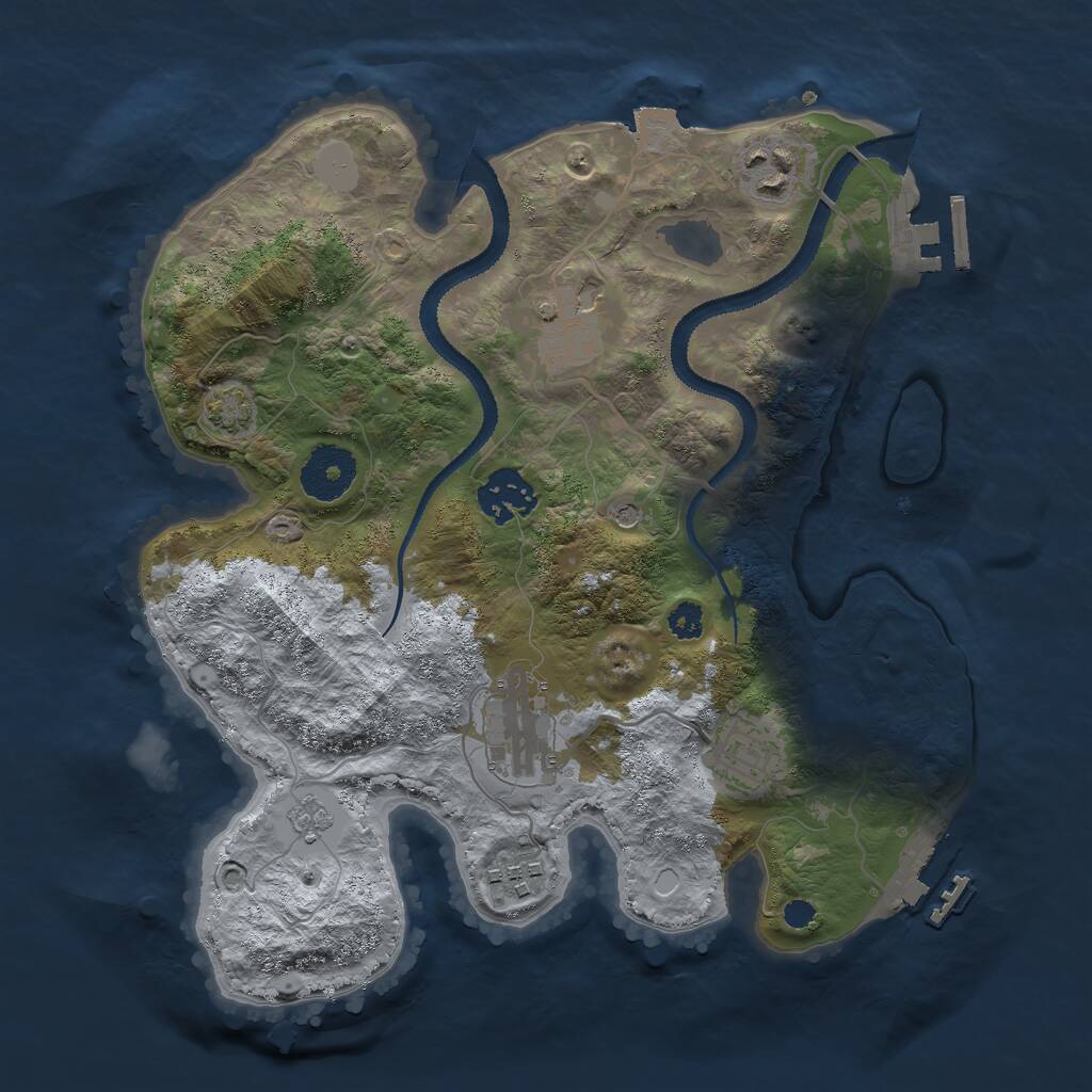 Rust Map: Procedural Map, Size: 3000, Seed: 200778150, 12 Monuments