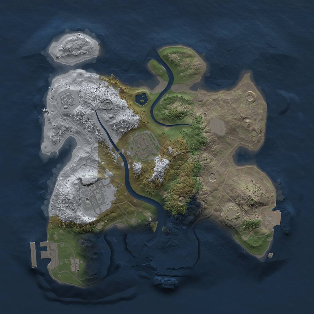 Rust Map: Procedural Map, Size: 2500, Seed: 29386500, 8 Monuments