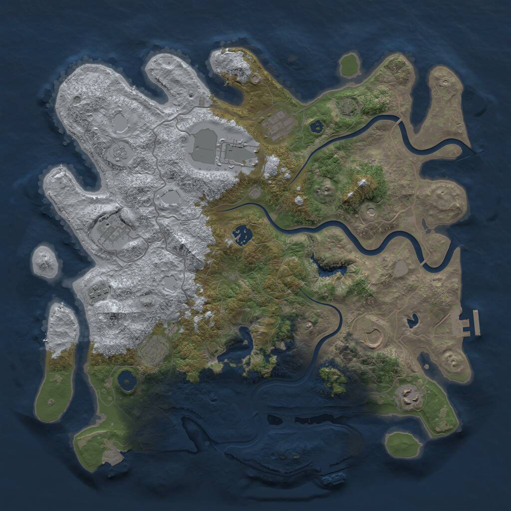 Rust Map: Procedural Map, Size: 4000, Seed: 422335767, 14 Monuments