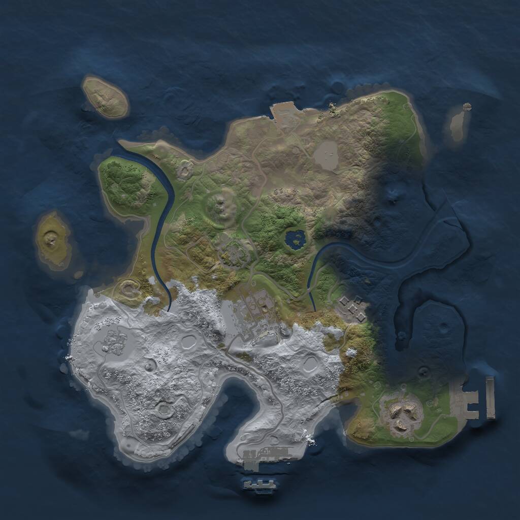 Rust Map: Procedural Map, Size: 2500, Seed: 7654846, 8 Monuments