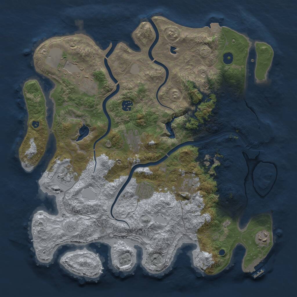 Rust Map: Procedural Map, Size: 4000, Seed: 1869374, 15 Monuments