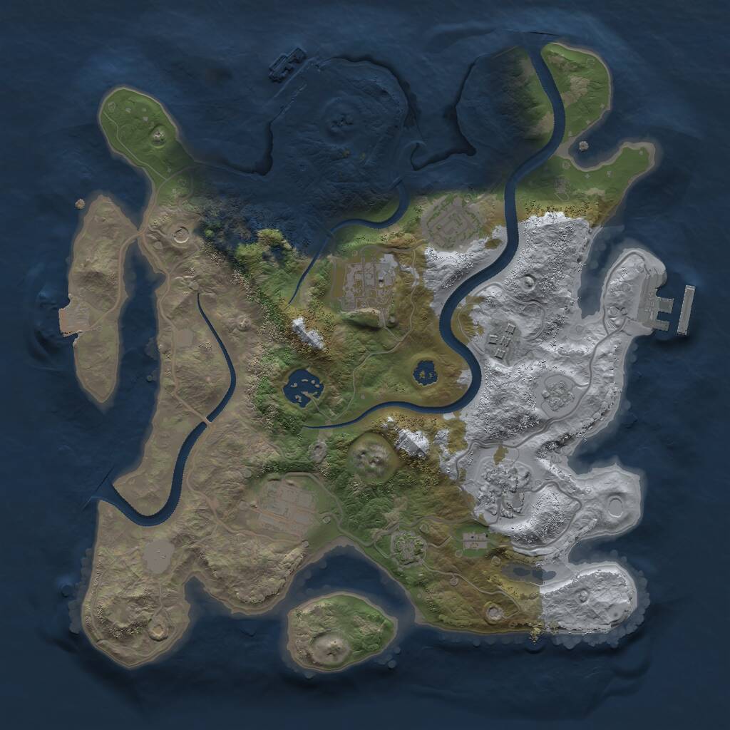 Rust Map: Procedural Map, Size: 3000, Seed: 373812677, 12 Monuments