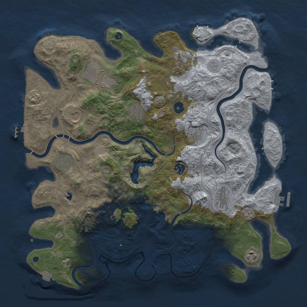 Rust Map: Procedural Map, Size: 4250, Seed: 619164574, 17 Monuments