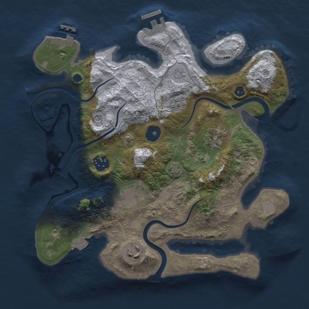 Rust Map: Procedural Map, Size: 3000, Seed: 557379183, 11 Monuments