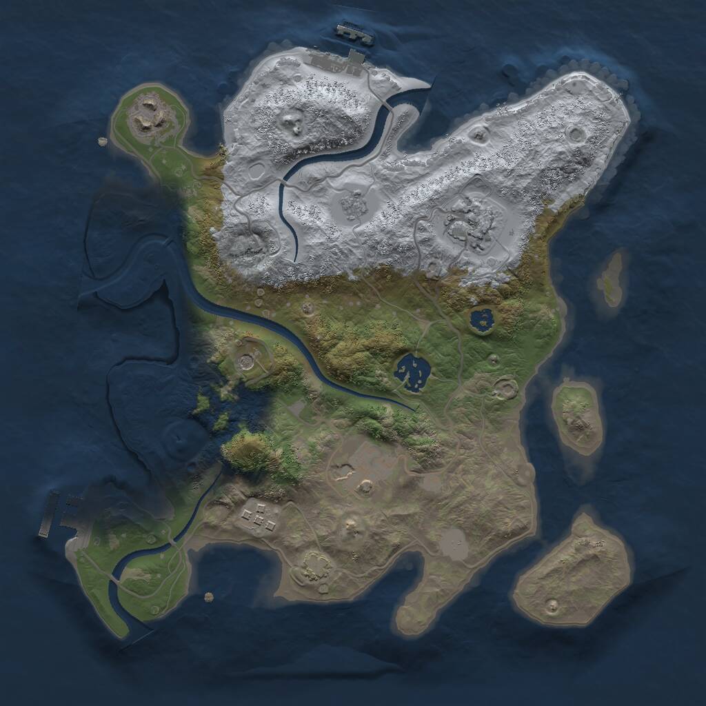 Rust Map: Procedural Map, Size: 3000, Seed: 514164517, 11 Monuments