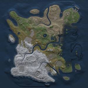 Thumbnail Rust Map: Procedural Map, Size: 3500, Seed: 7564802, 14 Monuments