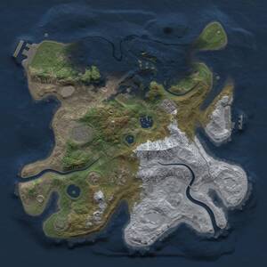 Thumbnail Rust Map: Procedural Map, Size: 3000, Seed: 8014, 11 Monuments