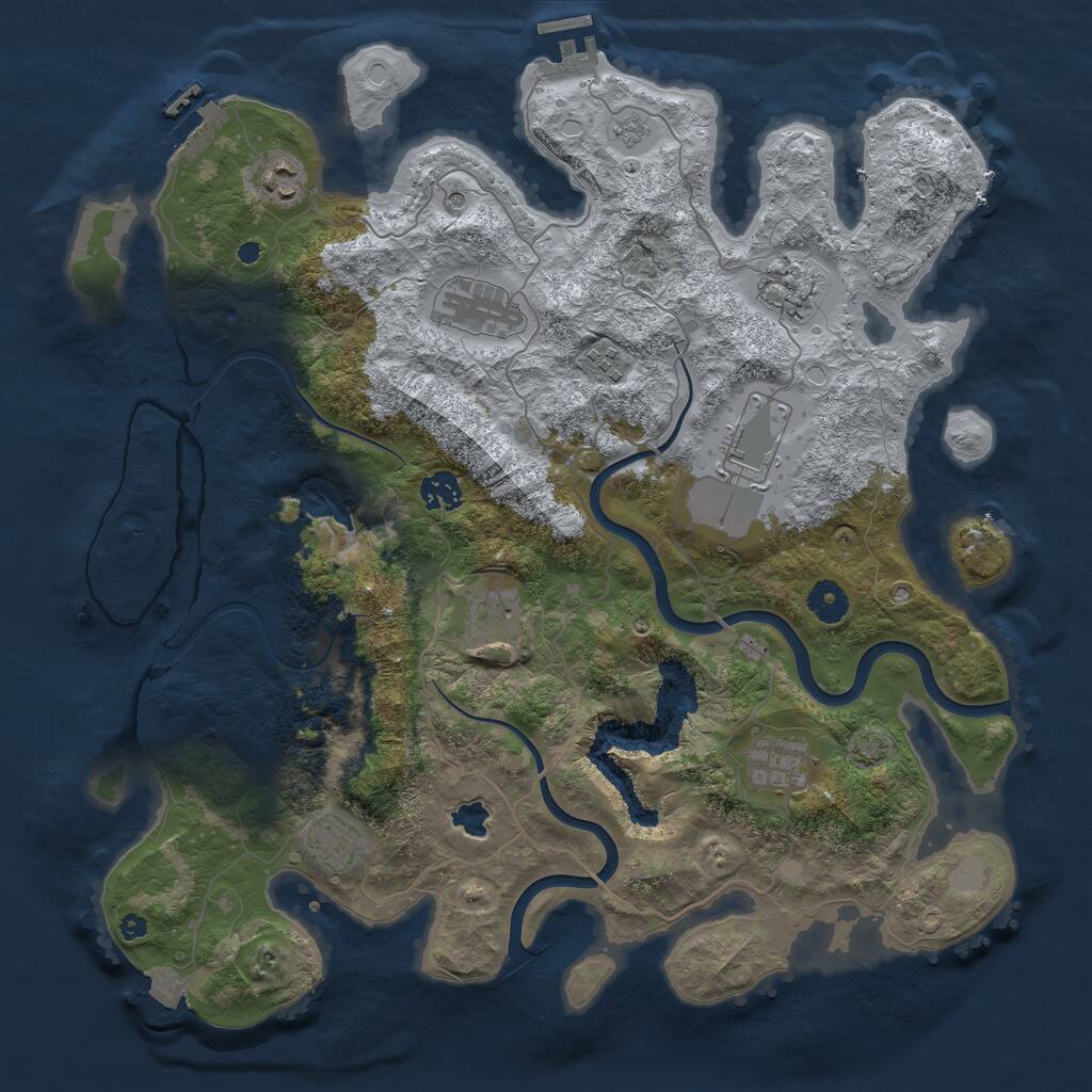 Rust Map: Procedural Map, Size: 4000, Seed: 1846203481, 15 Monuments