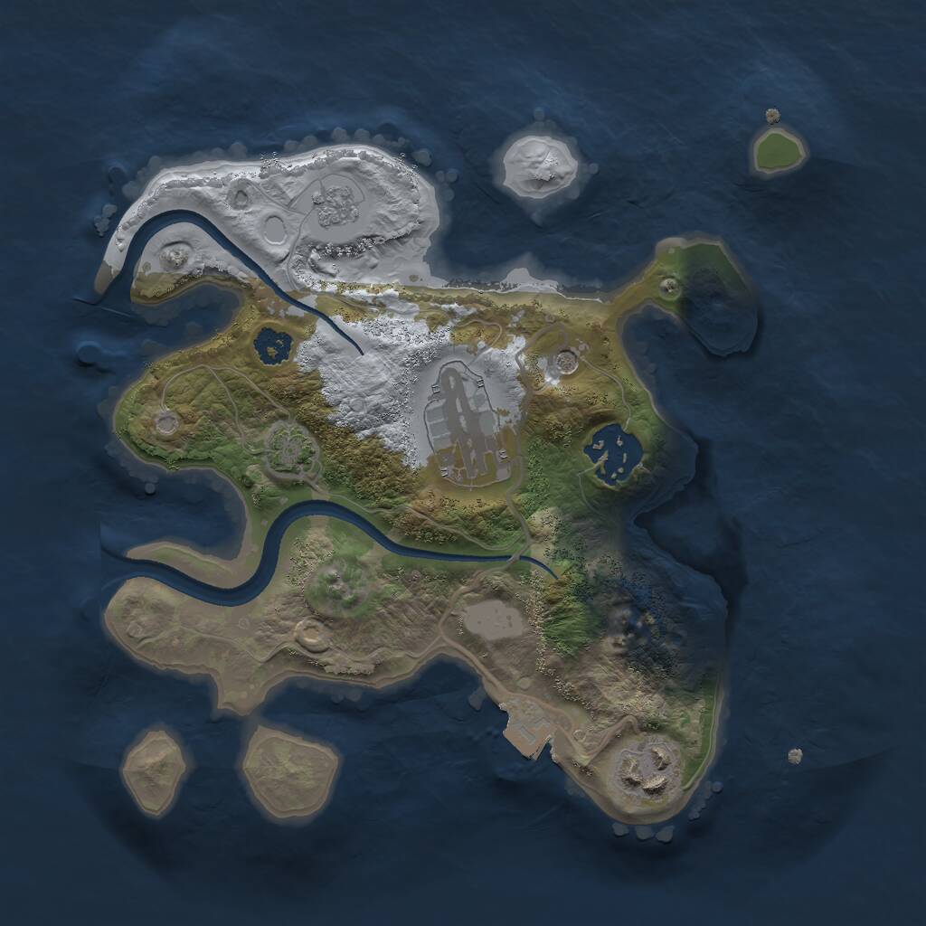 Rust Map: Procedural Map, Size: 2500, Seed: 35645764, 7 Monuments
