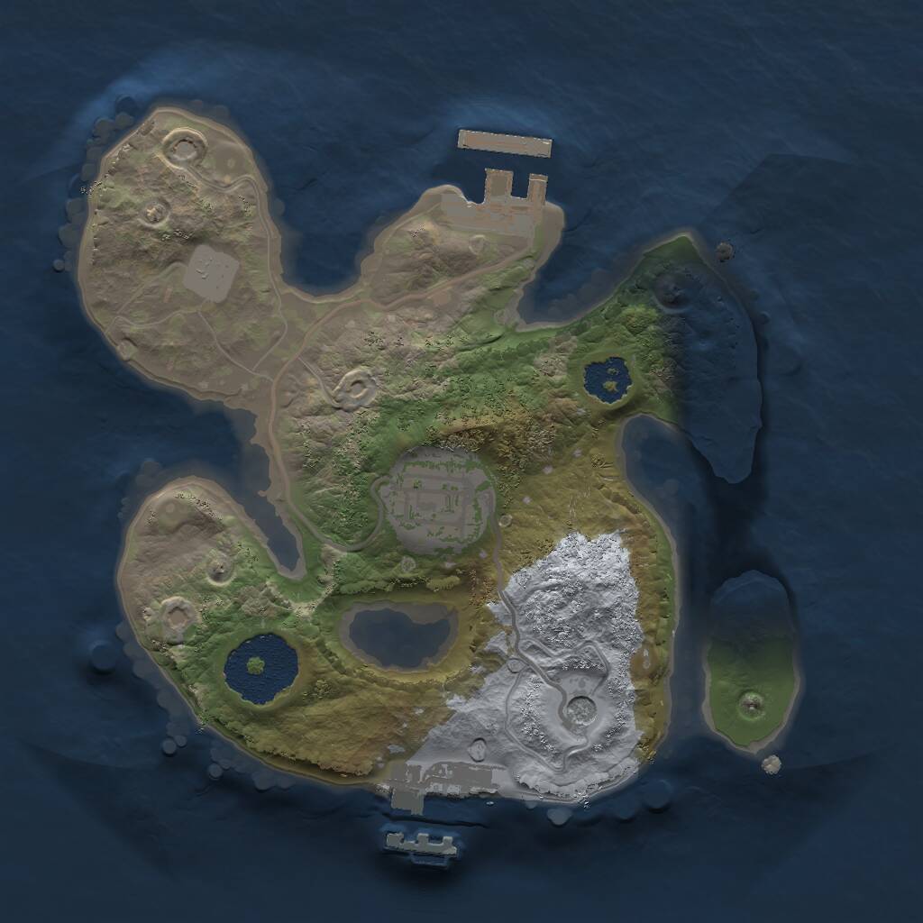 Rust Map: Procedural Map, Size: 2000, Seed: 64520003, 5 Monuments