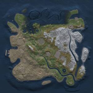 Thumbnail Rust Map: Procedural Map, Size: 3500, Seed: 240394521, 13 Monuments